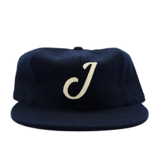 Load image into Gallery viewer, Ebbets Field X Jubilee Navy Wool &quot;J&quot; Hat
